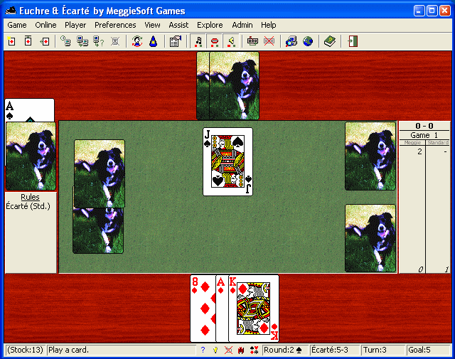 Screenshot of Euchre and Ecarte by MeggieSoft Games