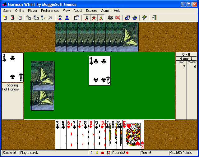 Screenshot of German Whist by MeggieSoft Games 2007