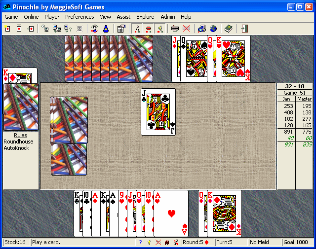 Screenshot of Pinochle and Bezique by MeggieSoft Gam 2007